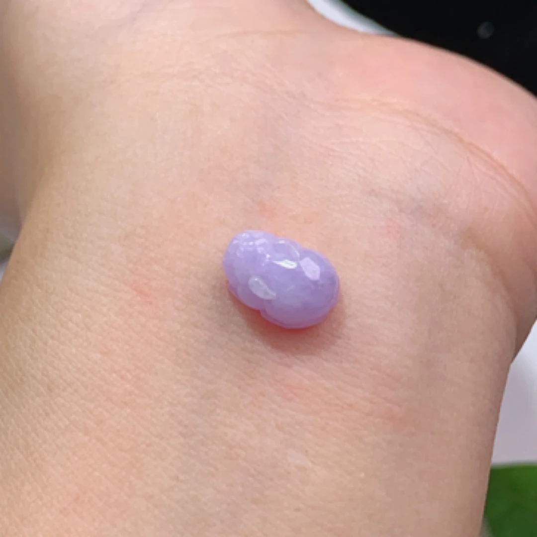 天然翡翠A货紫罗兰貔貅戒面蛋面