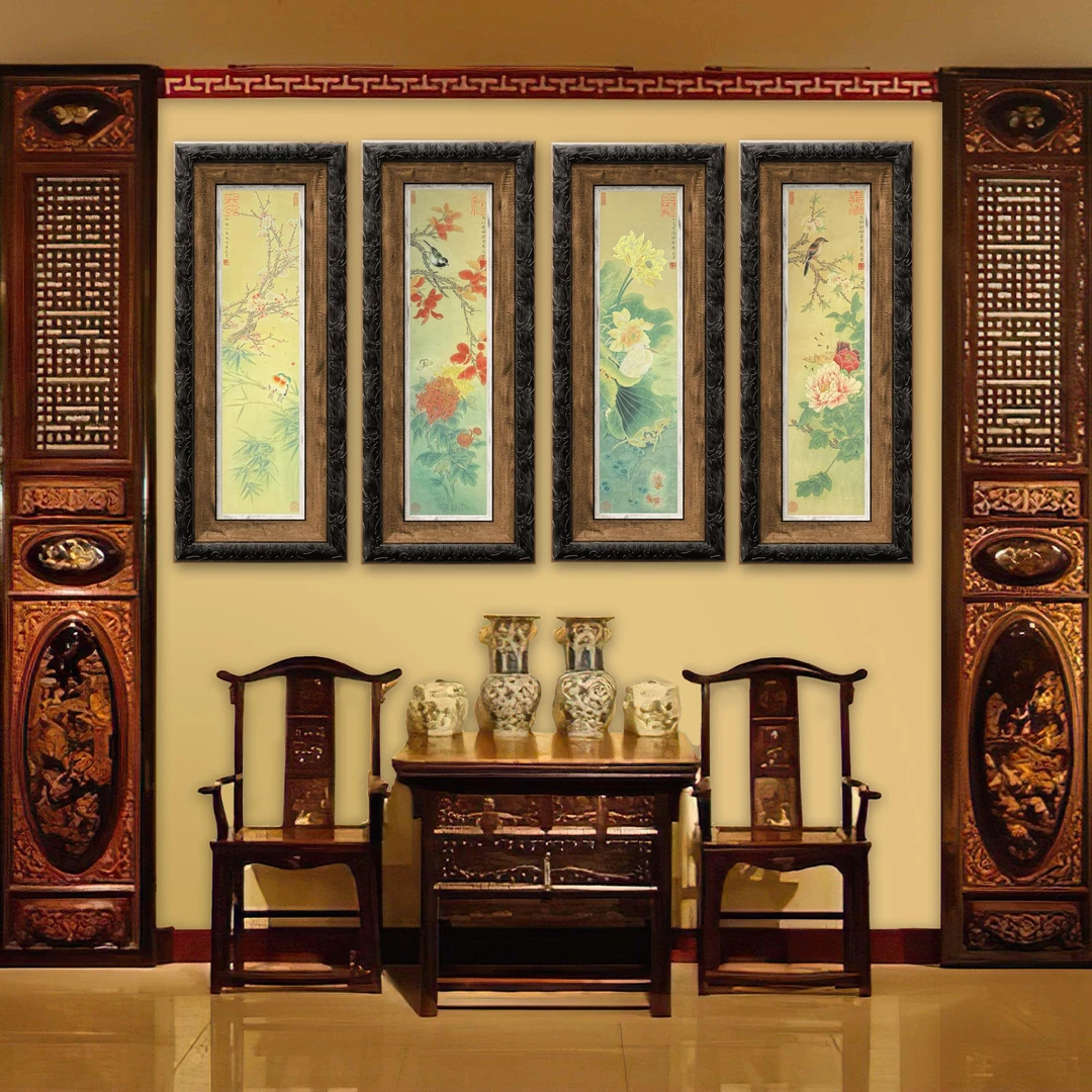 李良才先生作品《花鸟四条屏》