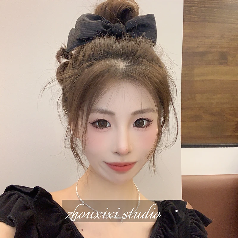 高级感气质蝴蝶结丸子头抓夹女甜美优雅盘发高马尾发夹