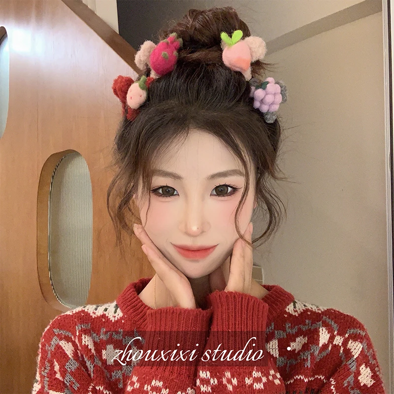 AB面设计~韩版可爱羊毛毡系列刘海小抓夹头饰侧边小号鲨鱼发夹