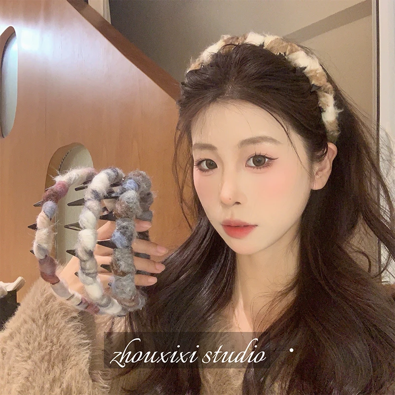 秋冬带齿防滑发箍甜美高级感发卡头饰外出百搭发饰洗脸女