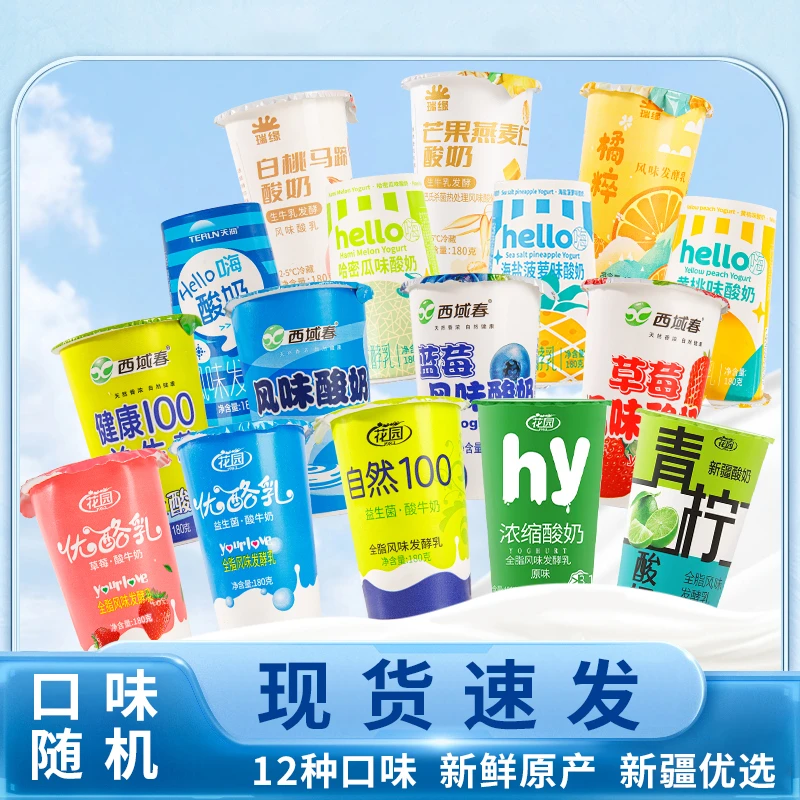 【新疆酸奶组合】180g*10杯新疆奶香生牛乳发酵酸奶牧场