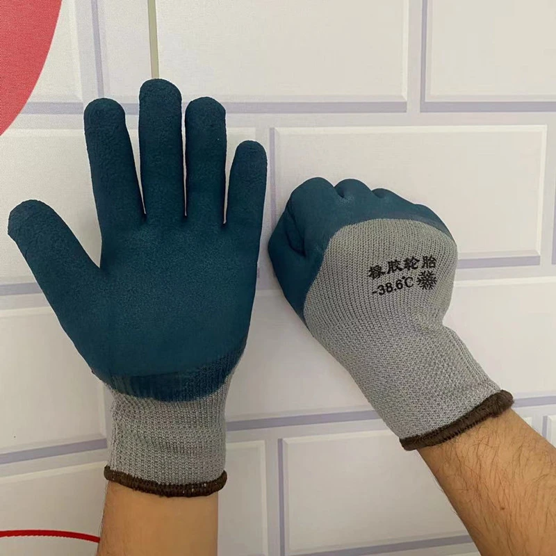 毛圈轮胎橡胶手套加厚加绒冬季保暖防寒耐磨冷库工地搬砖厂家批发