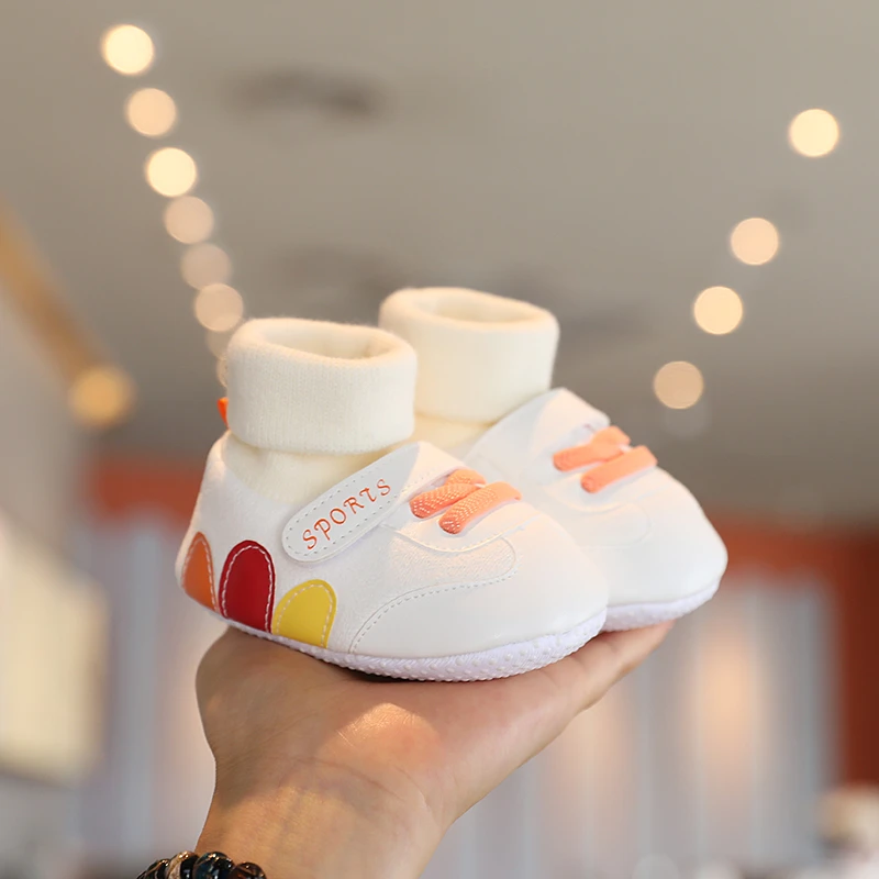 春秋冬季加绒男女宝宝鞋子0-1岁9婴儿软底学步鞋袜6-12个月不掉鞋