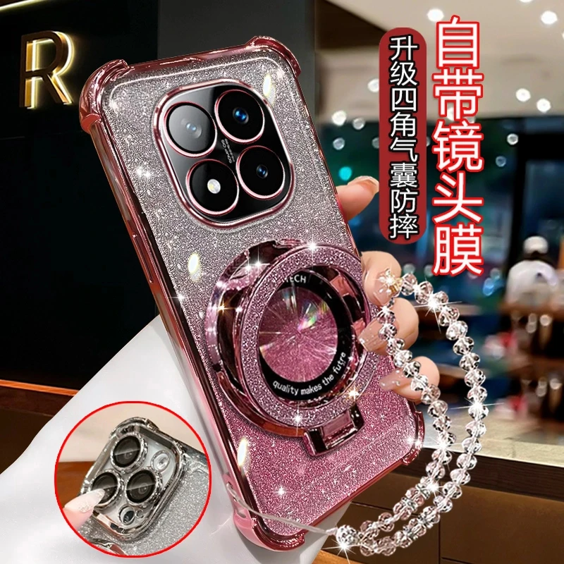 适用红米note14pro手机壳全包镜头四角防摔RedmiNote14Pro+闪粉套