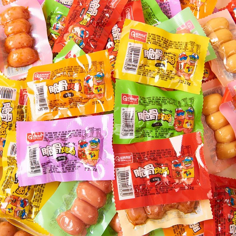 起亮脆骨烤肠0香肠即食拇指肠小火腿肠香辣肉枣肠零食笋0g