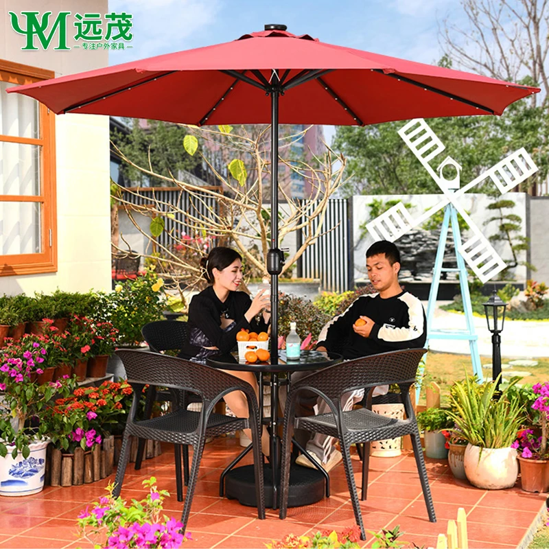 【远茂品牌】户外大伞沙滩室外遮阳伞室外摆摊奶茶店防水手摇中柱伞