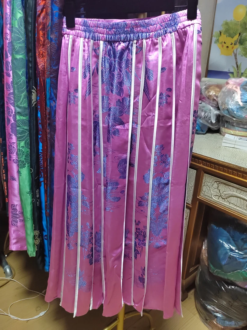 桑蚕丝老软缎马面滚边裙