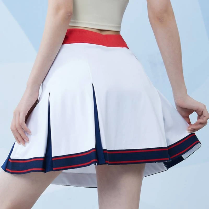 范斯蒂克 运动短裙裤防走光假两件速干健身裙跑步训练高腰瑜伽裙