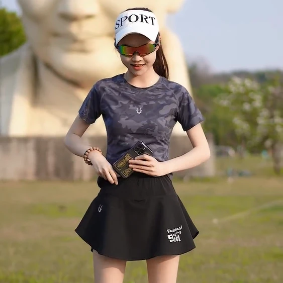 范斯蒂克运动套装女新款训练跑步户外速干衣网红休闲时尚健身衣