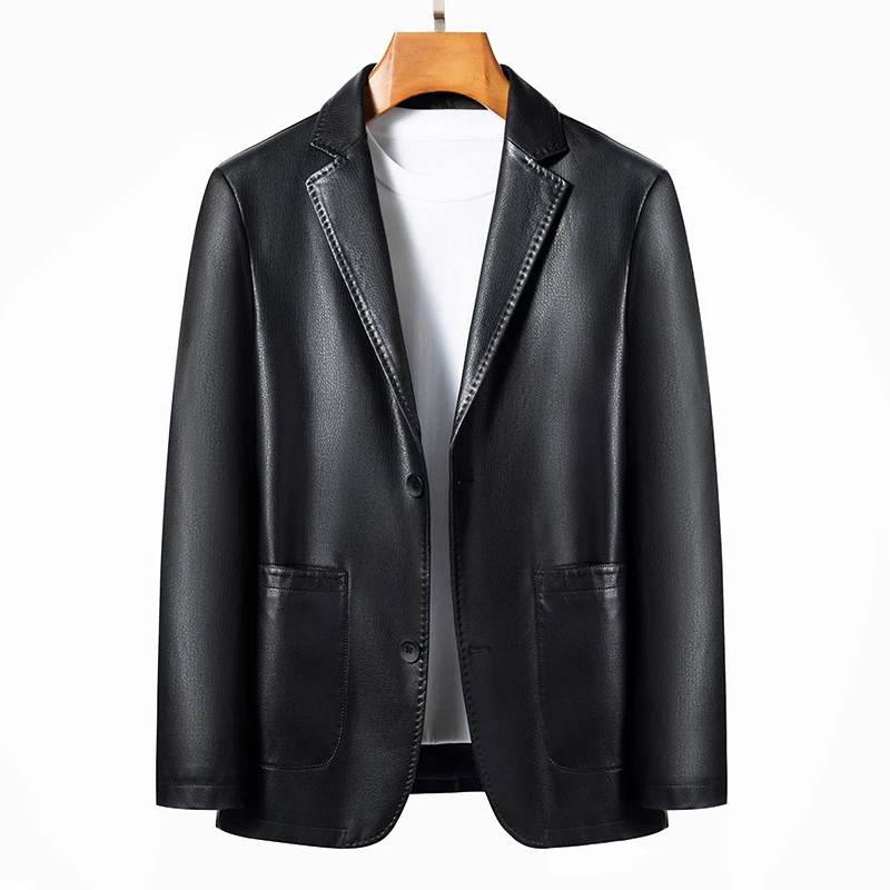 【年货节】新款商务休闲男神牛皮皮西服