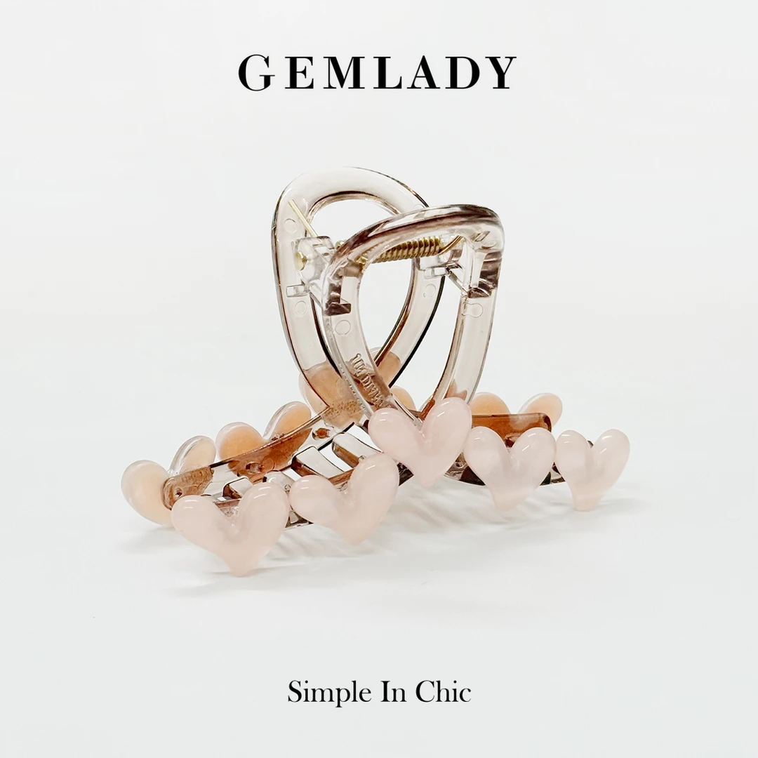 GEMLADY/宝石少女【怦怦】一字交叉小爱心发夹气质网红时尚百搭