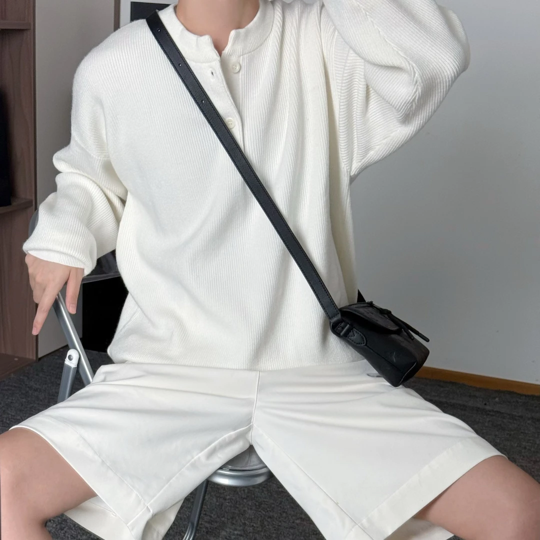 基础款亨利领针织衫 三色小领口精致毛衣