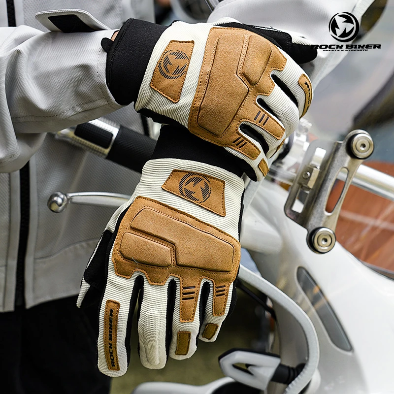 硬核骑士摩托车手套夏季触屏机车防摔男女哈雷复古骑行外星蜗牛