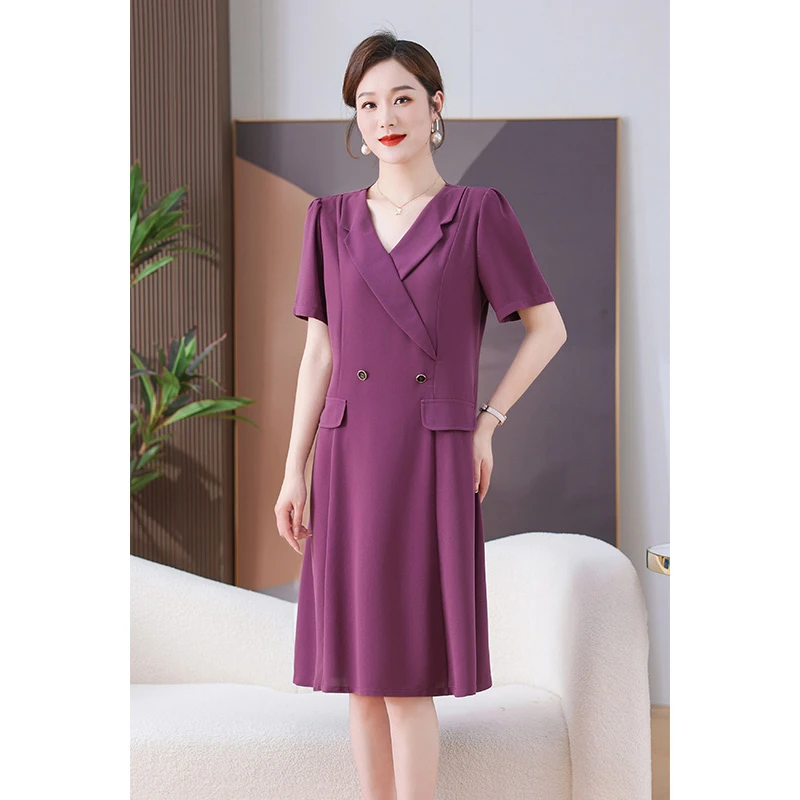 BABEILAI/芭贝莱夏季新款加肥加大韩版显瘦洋气轻奢女装连衣裙