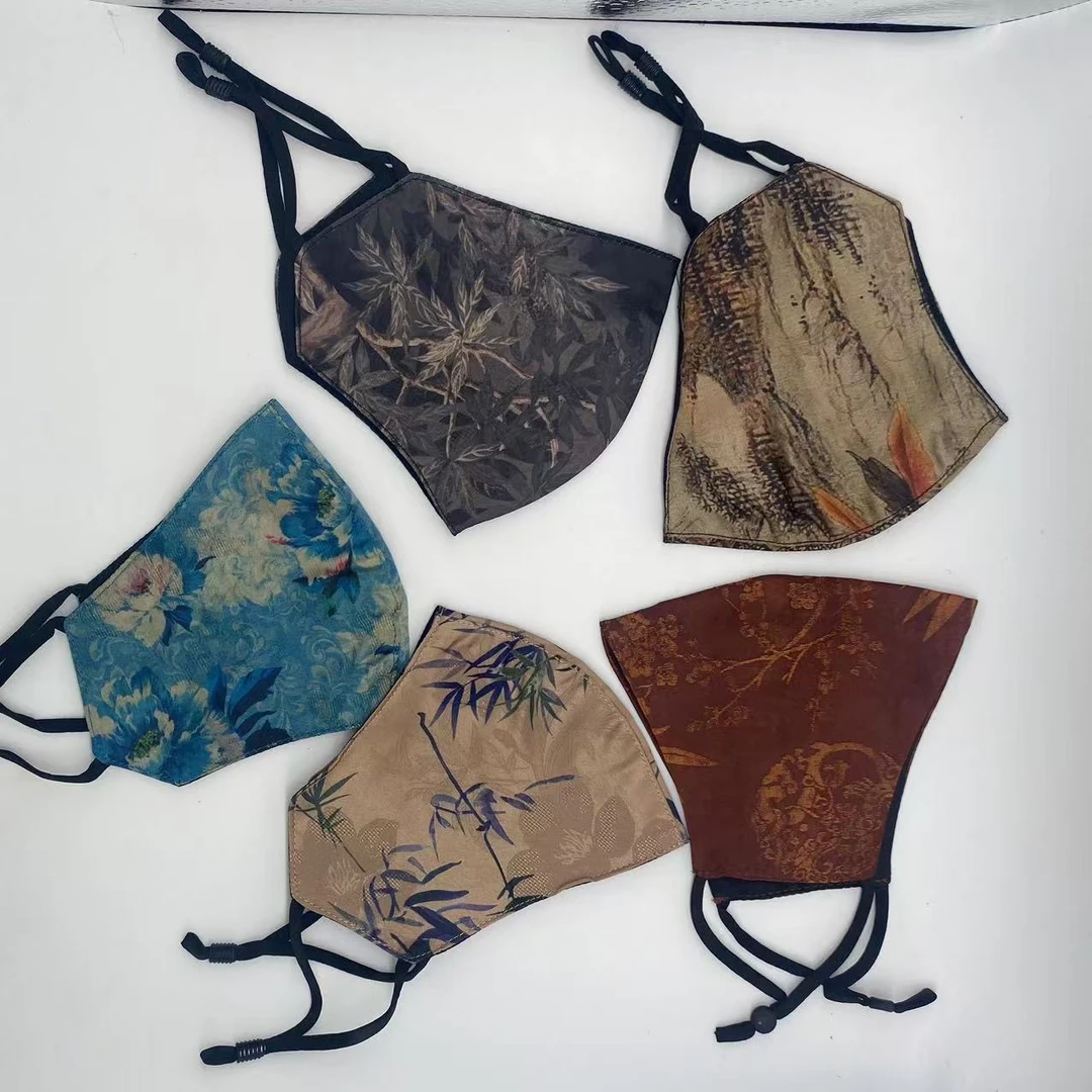 （二十号）真丝桑蚕丝产品龟裂香云纱口罩真丝口罩不支持七天无理由