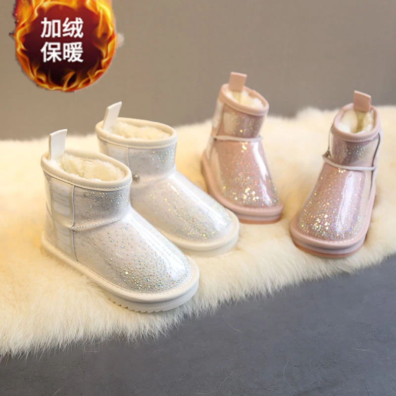 防水女童雪地靴2023冬季新款加绒加厚雪地鞋百搭时尚冬鞋中大童