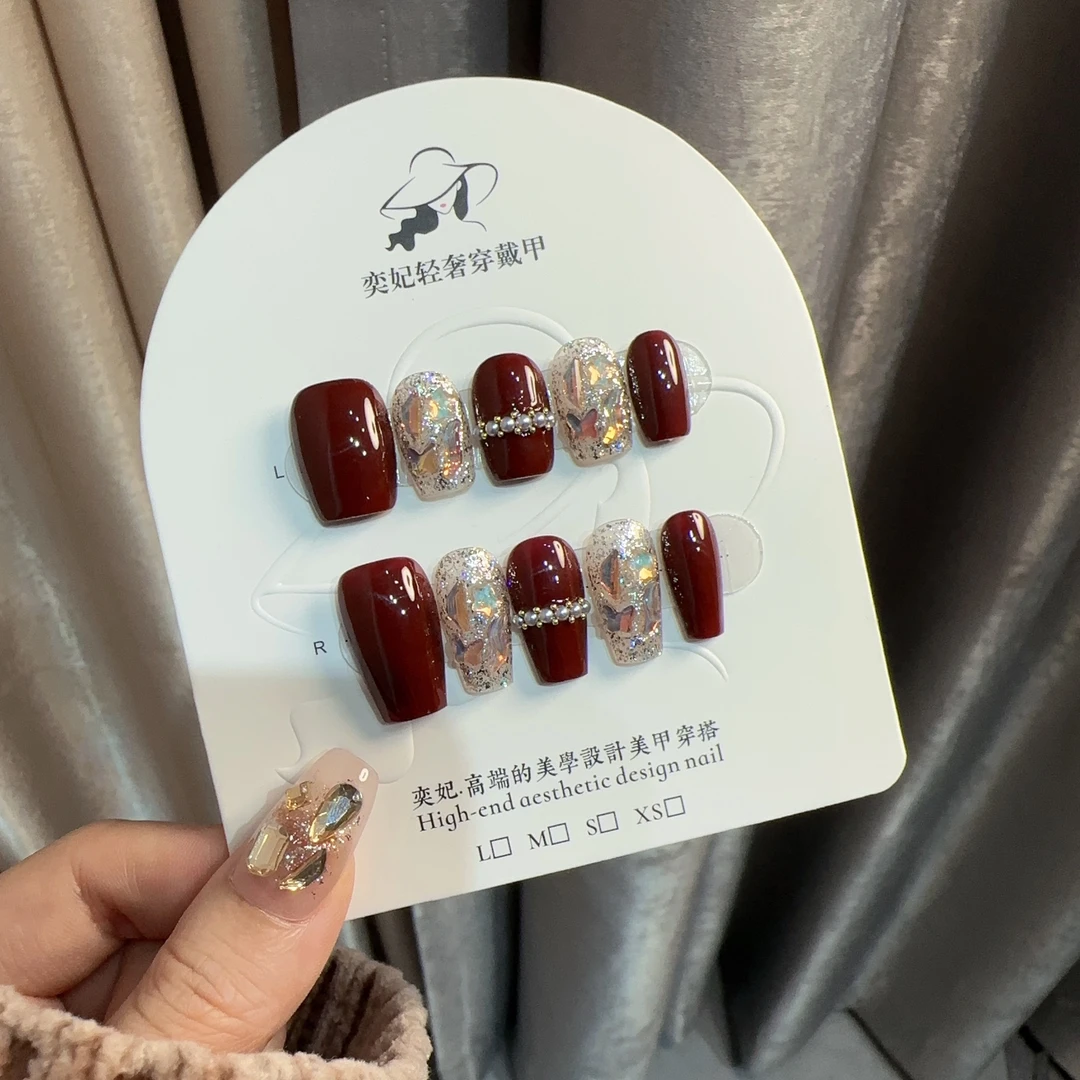 【女神降临】奕妃 纯手工定制美甲贴片 高级定制穿戴甲10片