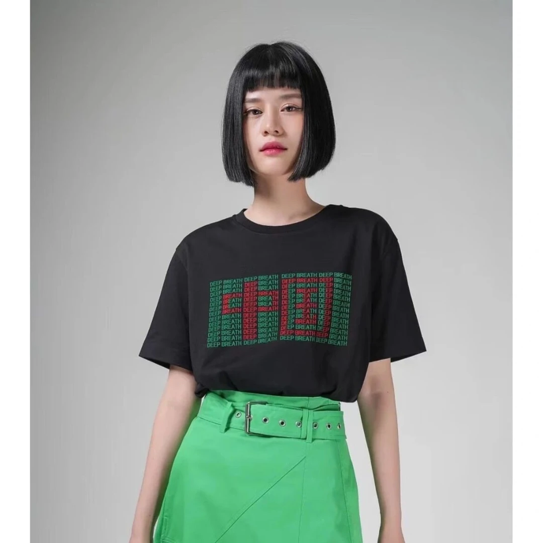 【商场同款】深呼吸T恤高品质质感植绒1300901