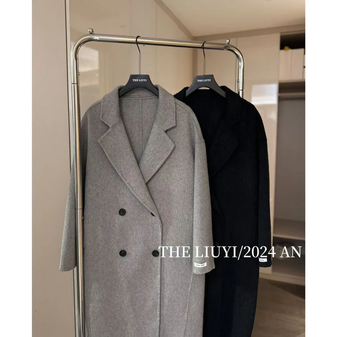 【LIUYI】四粒扣~羊毛混纺双面呢大衣410181