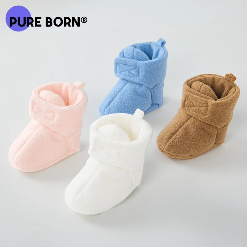 【软鞋】博睿恩 0-1岁新生婴儿宝宝鞋软底鞋摇粒绒保暖脚套百搭加绒