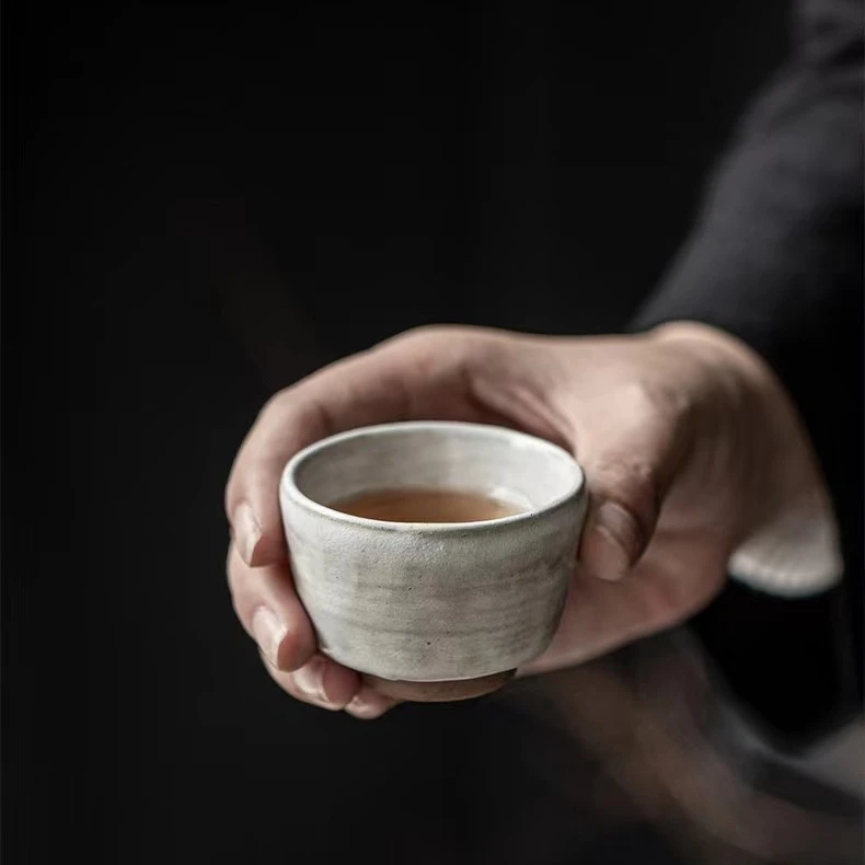 念响侘寂风日式粉引茶杯主人杯茶盏功夫茶具粗陶喝茶杯 JT11 H140
