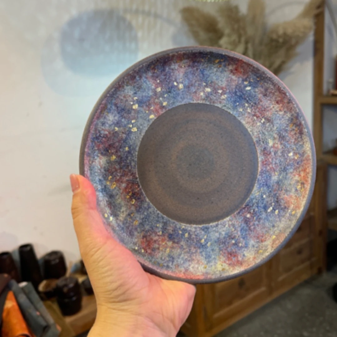 上古原矿七彩干泡壶茶盘茶盘直径17.5cm