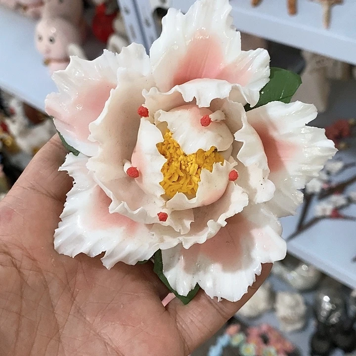 瓷片纯手工陶瓷花摆件