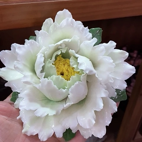 瓷片纯手工陶瓷花摆件3瑕疵