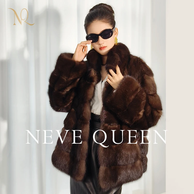 奈薇女王女装 经典百塔款 简约时尚农夫黑金立领短外套