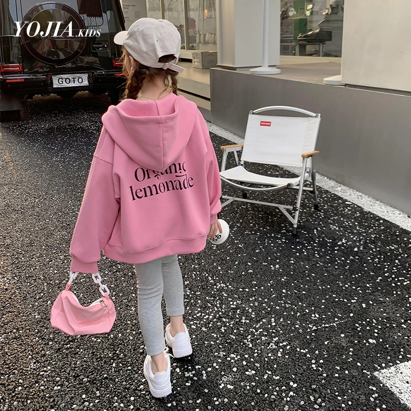 女童外套春秋款儿童2024秋季韩版外穿上衣女孩洋气时髦连帽开衫潮