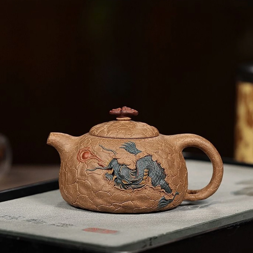 全手工隐龙供春壶 原矿老段泥 240CC 宜兴紫砂壶 精品茶具