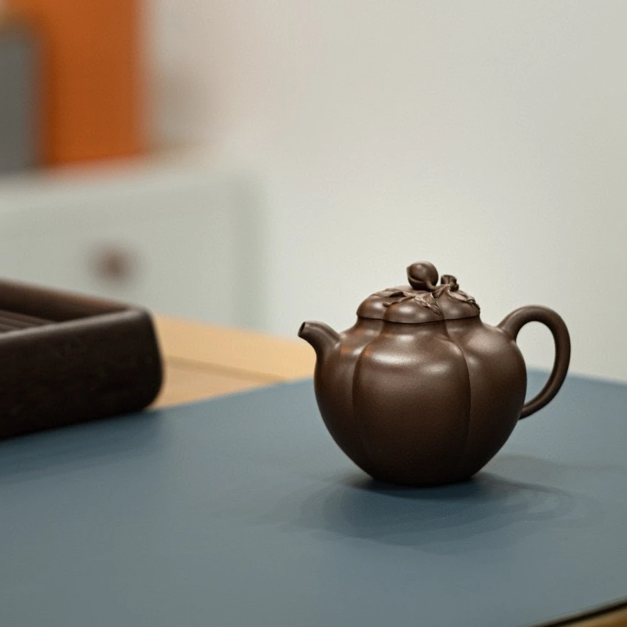 全手工上合桃 原矿家藏老紫泥 280cc 宜兴纯手工紫砂壶 精品茶具