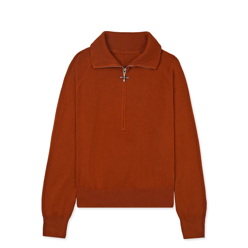 A 70009-H ：秋冬季翻领套头长袖针织衫