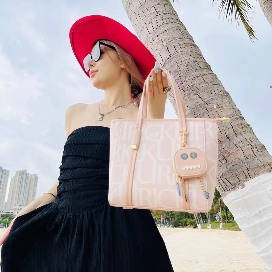 【URICK】2025 春日新款粉色斜挎菜篮子包G651370时尚百搭单肩气质