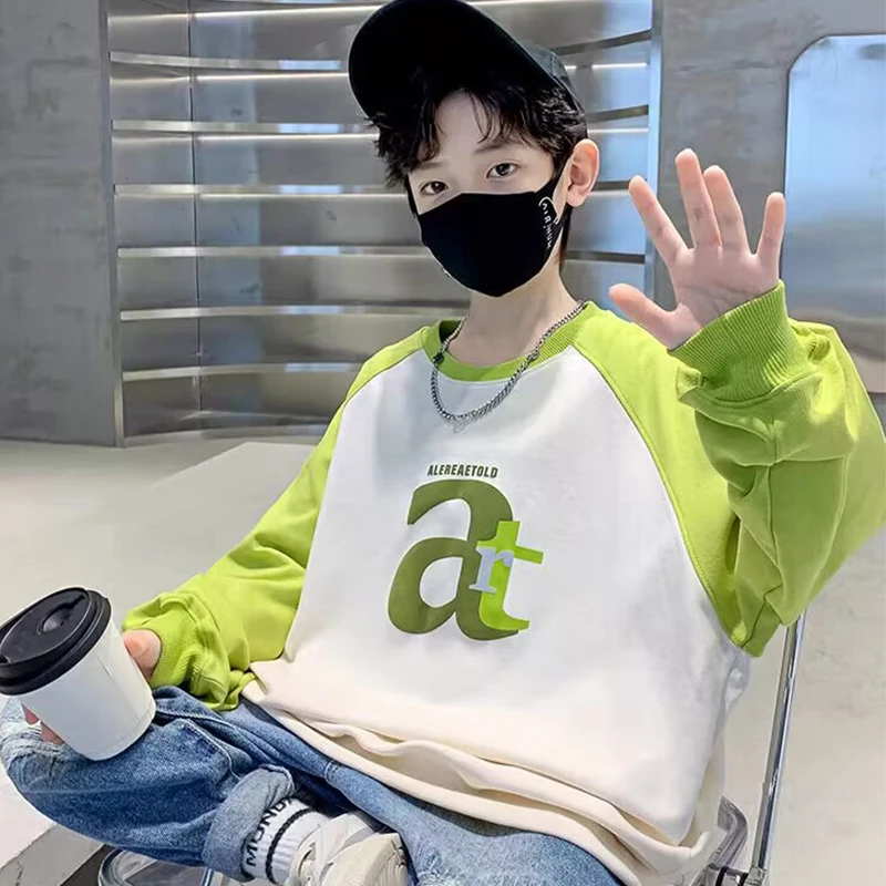 儿童卫衣2025春秋新款中大童男女童洋气休闲圆领套头长袖男孩上衣