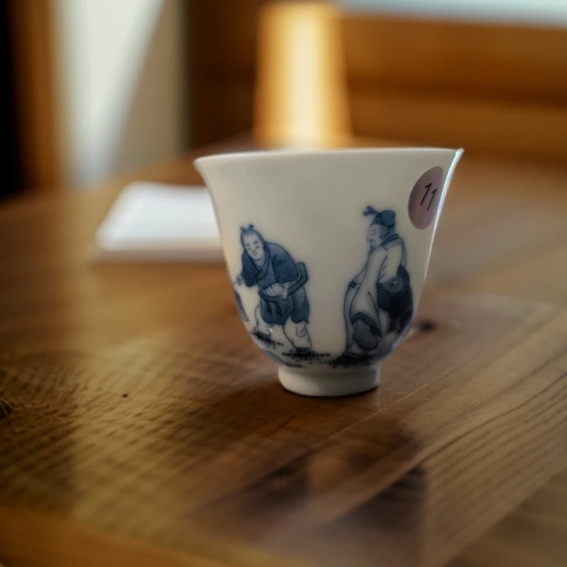 【小乔赏瓷】古窑柴窑景德镇手工手绘人物小杯