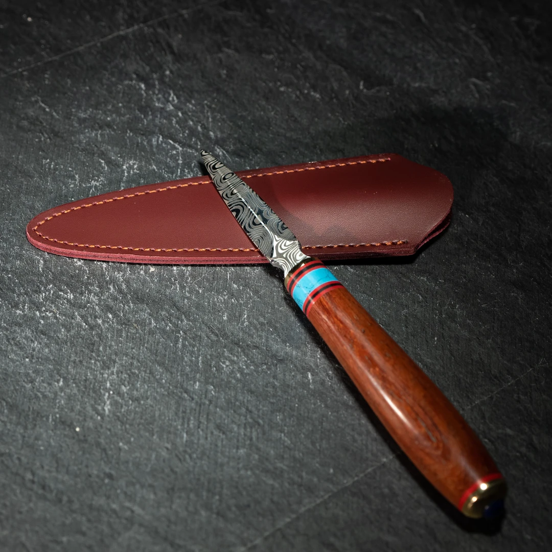 【小乔赏瓷】红棕木柄激光茶刀 专用刀茶砖工具刀茶锥器 th284