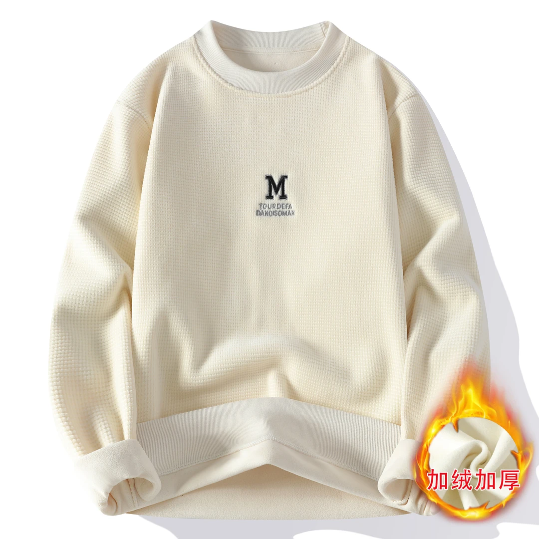 休闲打底针织衫一体绒男士毛衣秋冬季2024年新款加绒加厚保暖线衣