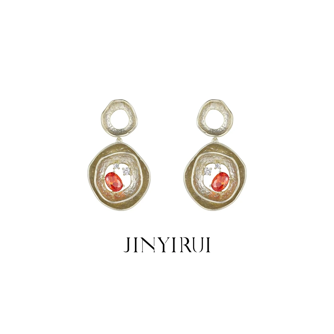 铜合金耳饰   法式优雅 时尚气质小众设计感 高级复古耳环