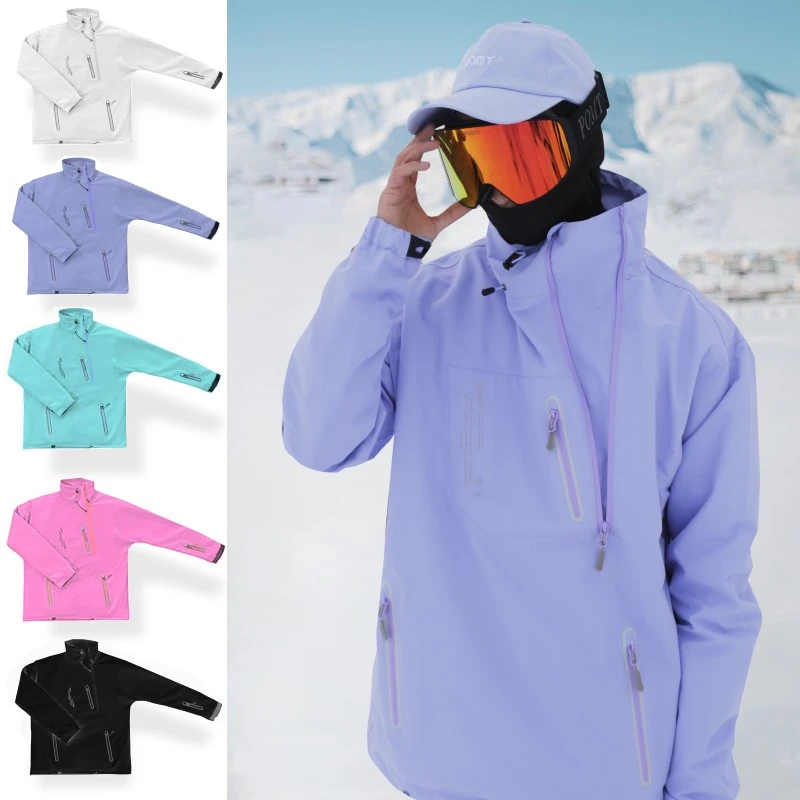 断码微瑕疵马卡龙色加绒滑雪服小个子套头单板双板防水防风保暖