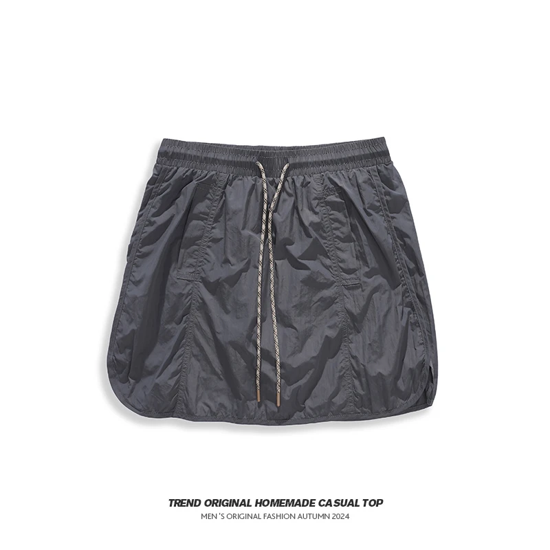 美式休闲工装半身裙女夏设计感松紧腰a字宽松显瘦时髦防走光裙裤