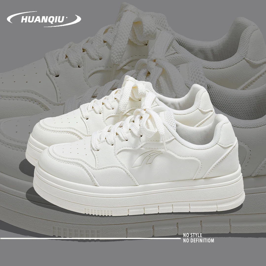 环球新款校园学生显腿长小白鞋2025春季百搭增高女鞋运动休闲板