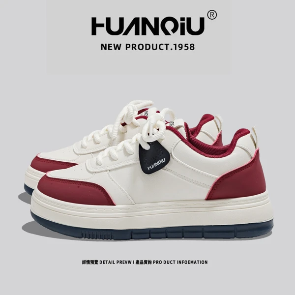 环球2025潮流新款小众ins网红韩版爆款厚底增高百搭小白鞋