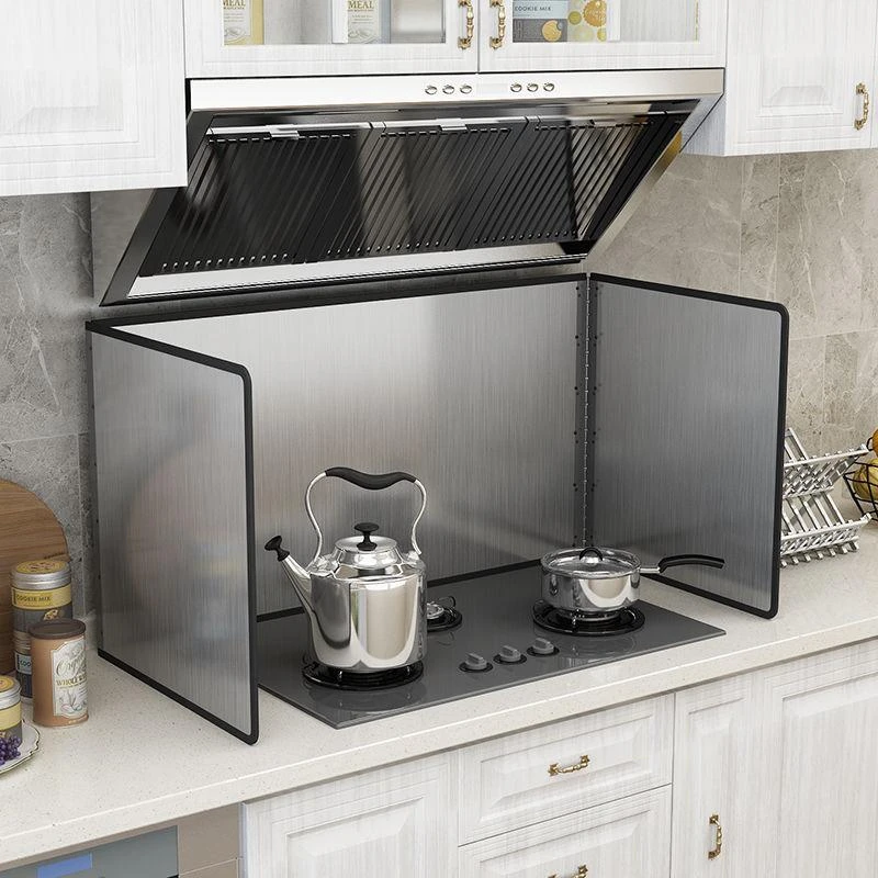 厨房不锈钢挡油板煤气灶隔热板隔油板燃气灶台防溅油挡板定制