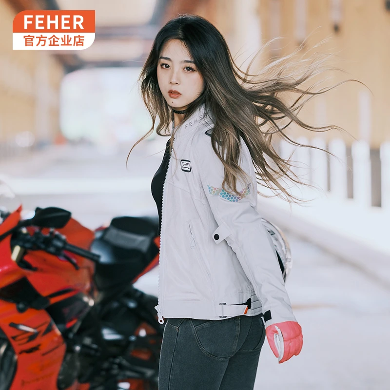 FEHER飞儿骑行服夏季男摩托车机车服防摔女网眼薄款透气大码