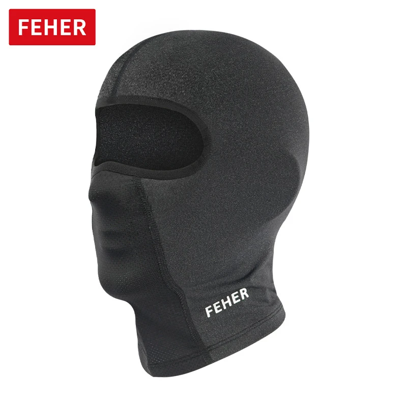 FEHER摩托车骑行服头套摩托四季骑行头罩吸汗防擦黑色弹力面罩