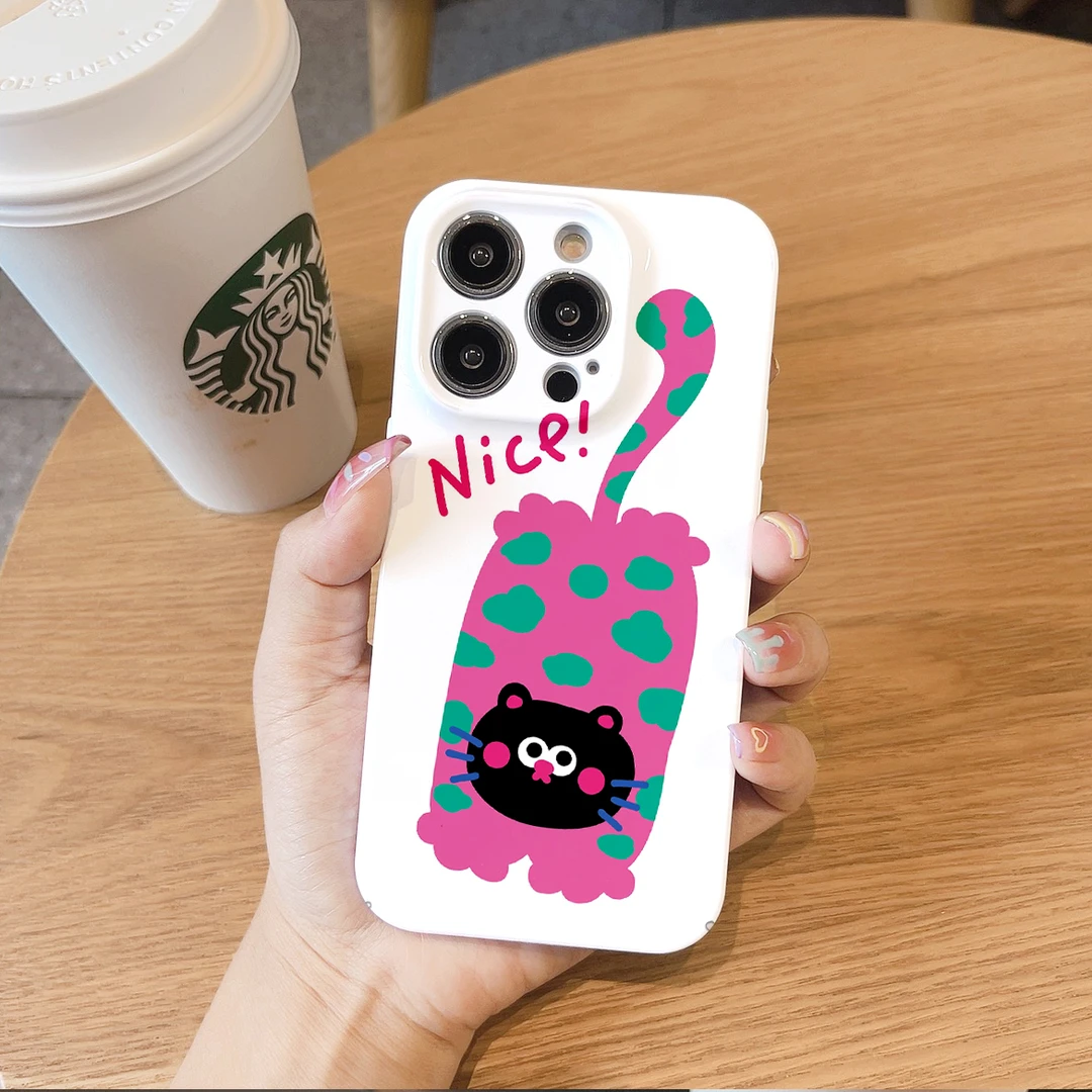 可爱猫咪狮子适用苹果15/14pro手机壳华为vivo小米oppo创意高级