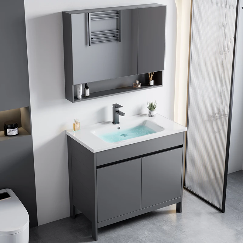 落地式太空铝浴室柜阳台洗手洗脸盆卫生间一体洗漱洗手池新款