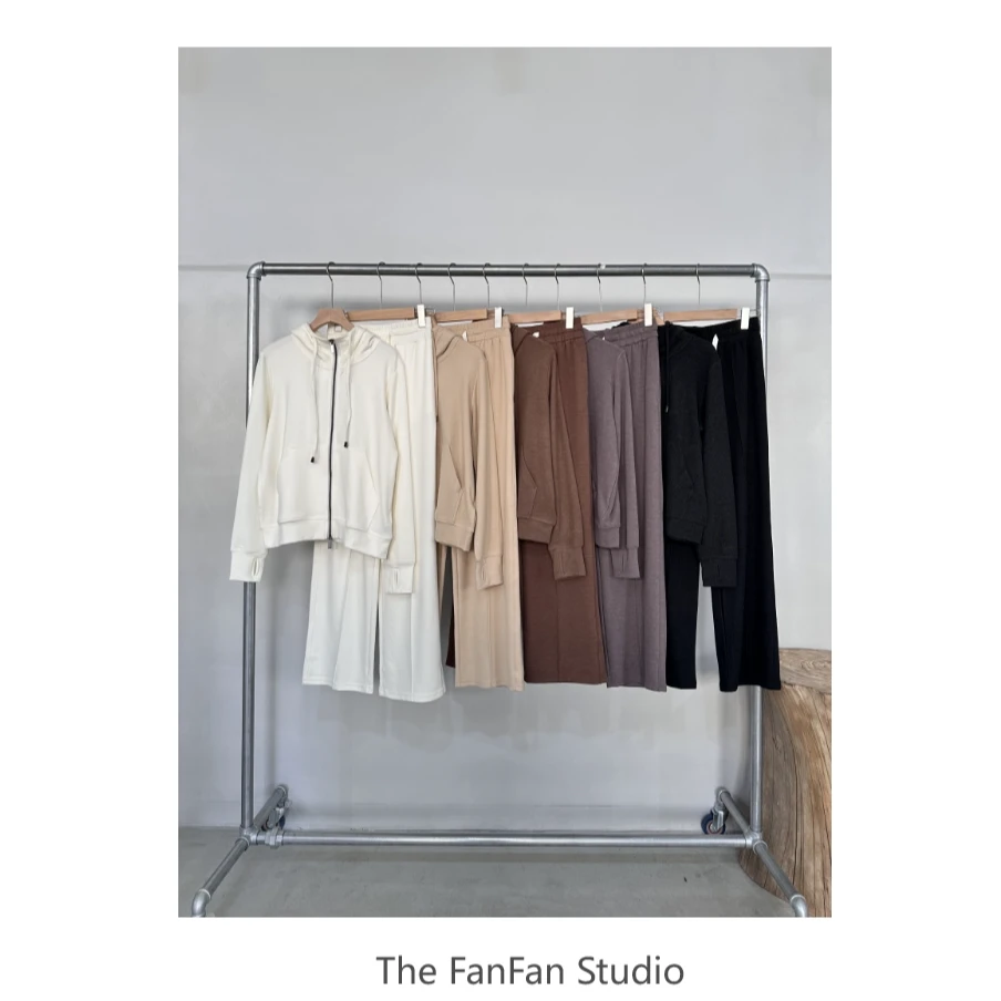 FANFAN-德绒毛呢运动套装